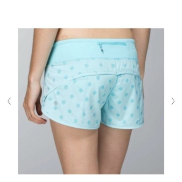 Lululemon Light  blue Polka Dot Speed Shorts Size 4 - Picture 2 of 6